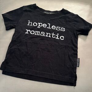Black 'Hopeless Romantic' Kids T-Shirt